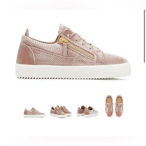 Giuseppe Zanotti velvet pink sneakers